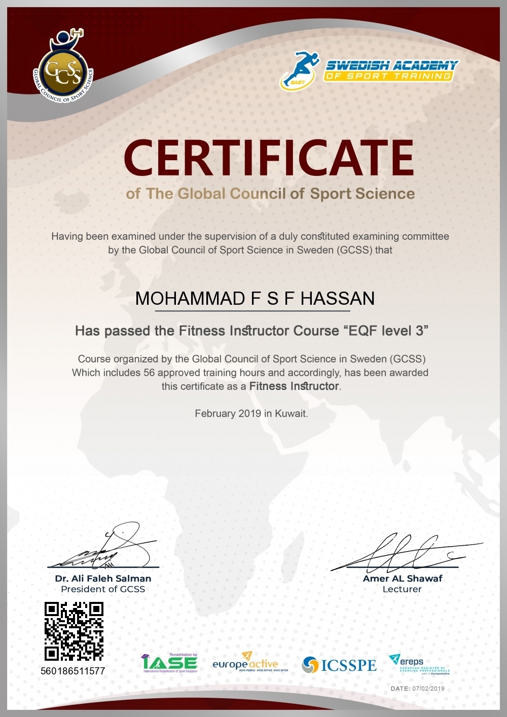 MOHAMMAD F S F HASSAN
